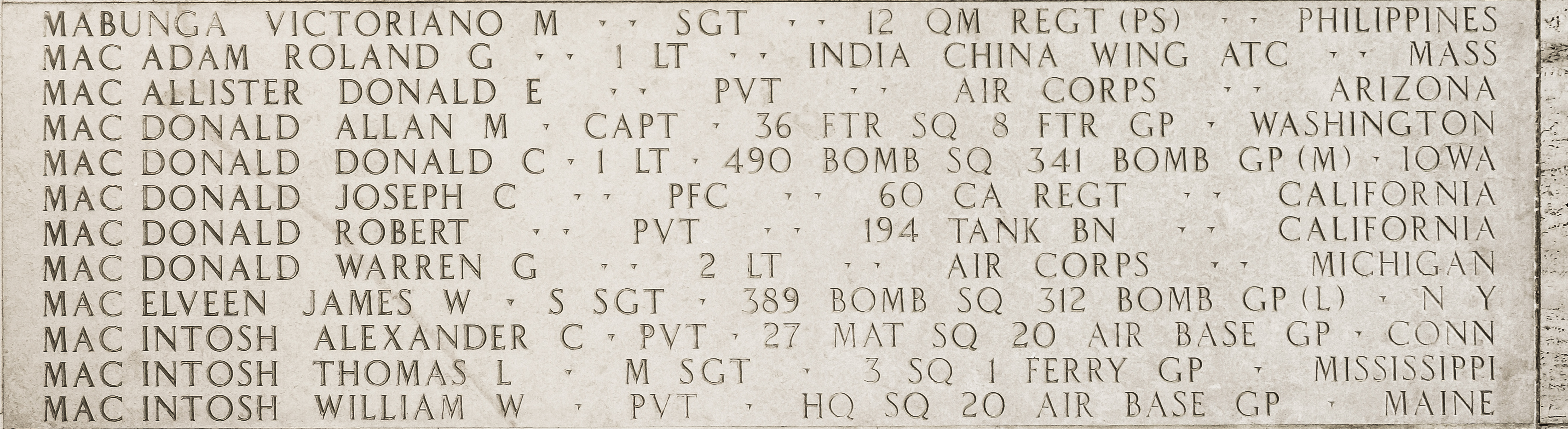 Donald C. Mac Donald, First Lieutenant